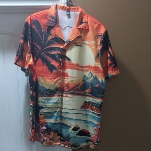 NFINITY Vibrant Beach Scene Men's Shirt Size XXL
